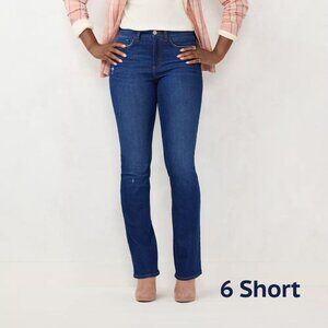 LC Lauren Conrad High Rise Bootcut Stretch Blue Jeans (6 Short) NWT!